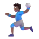 Man playing handball: medium-dark skin tone 3D animated emoji