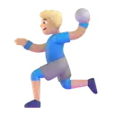 Man playing handball: medium-light skin tone 3D animated emoji
