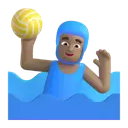 Man playing water polo: medium skin tone 3D animated emoji
