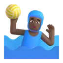 Man playing water polo: medium-dark skin tone 3D animated emoji