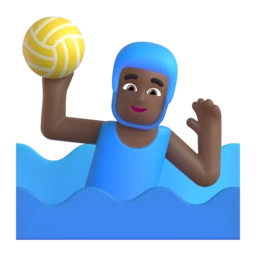 Man playing water polo: medium-dark skin tone animated emoji