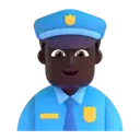 Man police officer: dark skin tone 3D animated emoji