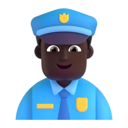 Man police officer: dark skin tone animated emoji
