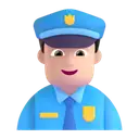 Man police officer: light skin tone 3D animated emoji
