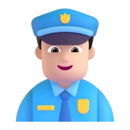 Man police officer: light skin tone animated emoji