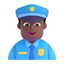 Man police officer: medium-dark skin tone 3D animated emoji