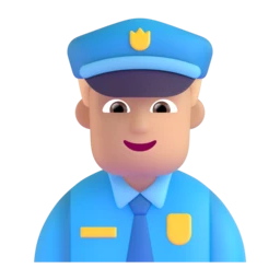 Man police officer: medium-light skin tone animated emoji