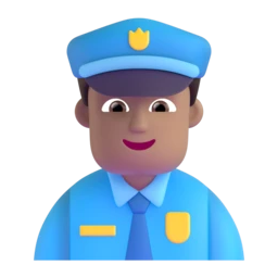 Man police officer: medium skin tone animated emoji