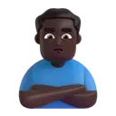 Man pouting: dark skin tone 3D animated emoji