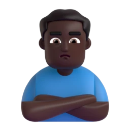 Man pouting: dark skin tone animated emoji