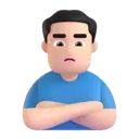 Man pouting: light skin tone 3D animated emoji
