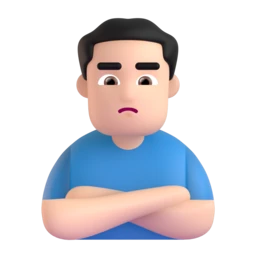 Man pouting: light skin tone animated emoji