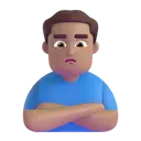 Man pouting: medium skin tone 3D animated emoji