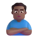 Man pouting: medium-dark skin tone 3D animated emoji