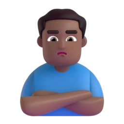 Man pouting: medium-dark skin tone animated emoji