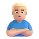 Man pouting: medium-light skin tone 3D animated emoji