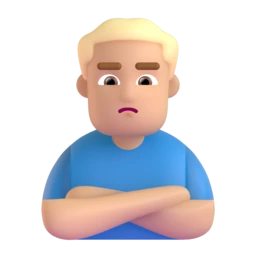 Man pouting: medium-light skin tone animated emoji