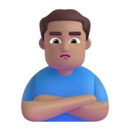 Man pouting: medium skin tone animated emoji