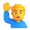 Man raising hand 3D animated emoji