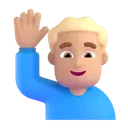 Man raising hand: medium-light skin tone 3D animated emoji