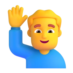 Man raising hand animated emoji