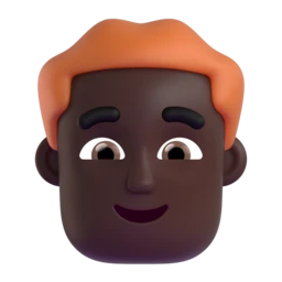 Man: red hair: dark skin tone animated emoji