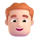 Man: red hair: light skin tone 3D animated emoji