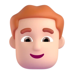 Man: red hair: light skin tone animated emoji