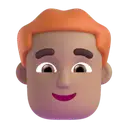 Man: red hair: medium skin tone 3D animated emoji