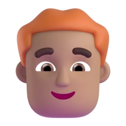 Man: red hair: medium skin tone animated emoji