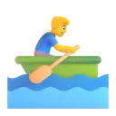 Man rowing boat 3D animated emoji