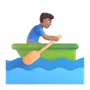Man rowing boat: medium skin tone 3D animated emoji