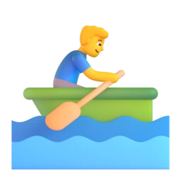 Man rowing boat animated emoji