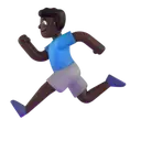 Man running: dark skin tone 3D animated emoji