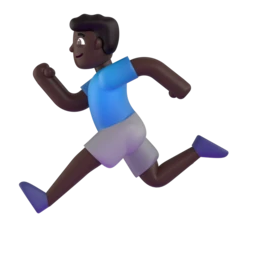 Man running: dark skin tone animated emoji