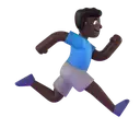 Man running facing right: dark skin tone 3D animated emoji