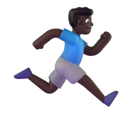 Man running facing right: dark skin tone animated emoji