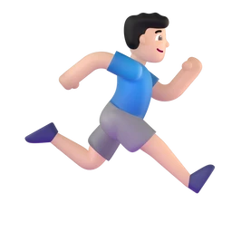 Man running facing right: light skin tone animated emoji