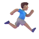 Man running facing right: medium skin tone 3D animated emoji