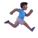 Man running facing right: medium-dark skin tone 3D animated emoji