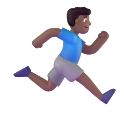 Man running facing right: medium-dark skin tone animated emoji