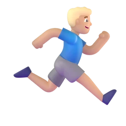 Man running facing right: medium-light skin tone animated emoji