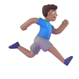 Man running facing right: medium skin tone animated emoji