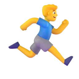 Man running facing right animated emoji