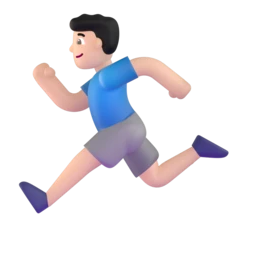 Man running: light skin tone animated emoji