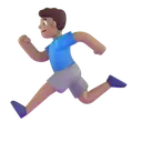 Man running: medium skin tone 3D animated emoji