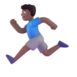 Man running: medium-dark skin tone animated emoji
