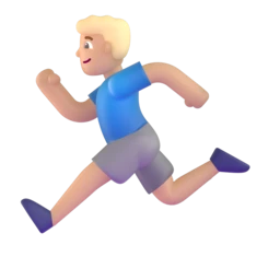 Man running: medium-light skin tone animated emoji