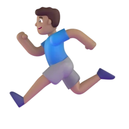 Man running: medium skin tone animated emoji