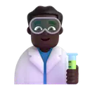 Man scientist: dark skin tone 3D animated emoji